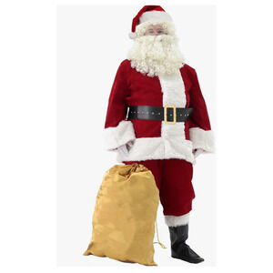 Men's Deluxe Santa Suit 11pc. Velvet Adult MEDIUM